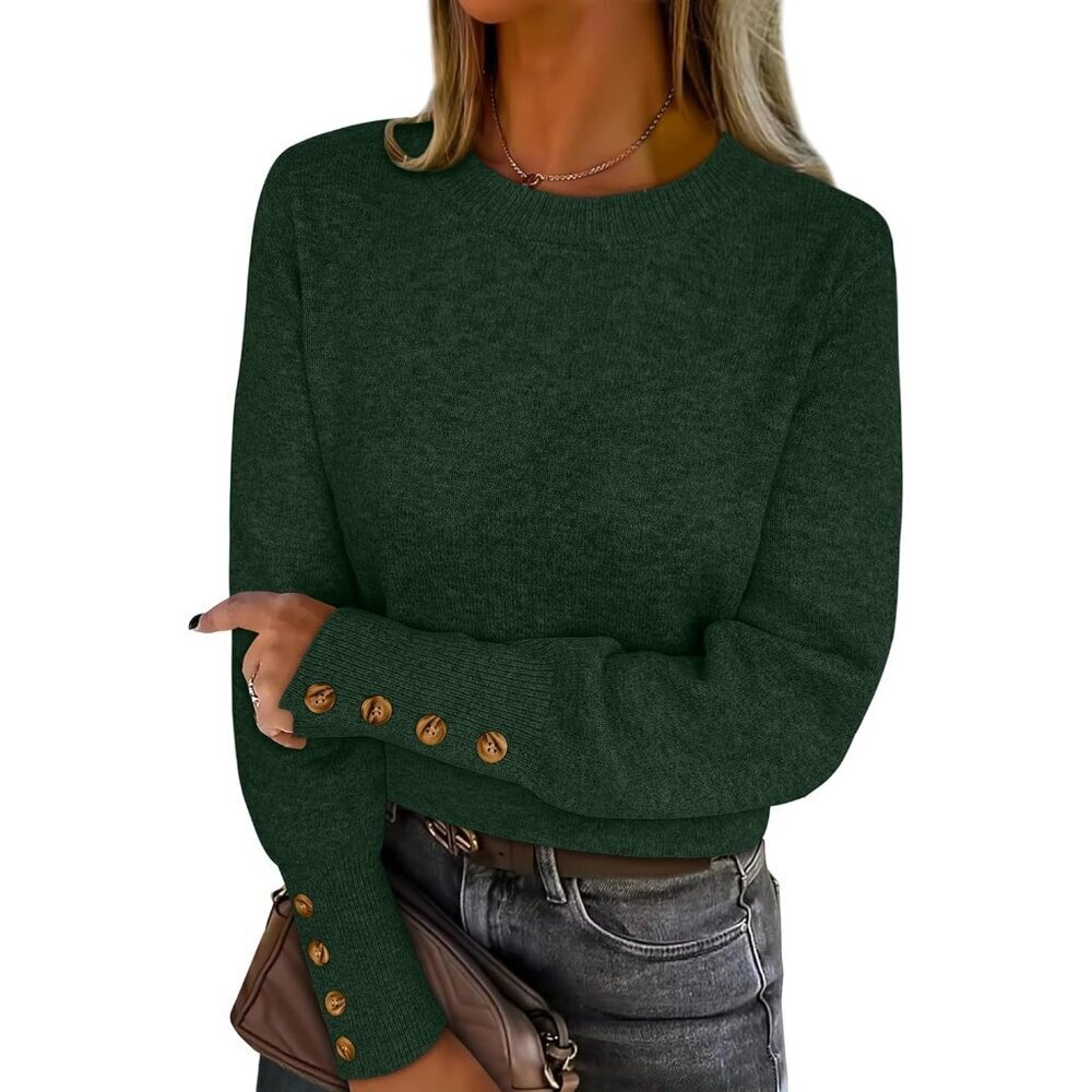 Women's Wool Blend Crewneck Sweater Medium Casual Fall Fashion